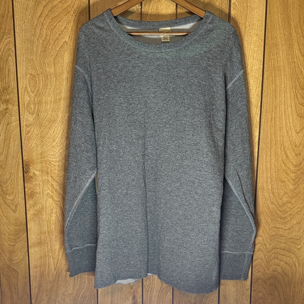 L.L. Bean Men’s Sz XL Gray Wool Blend Base Layer Top Pull Over Crew Neck Vintage
